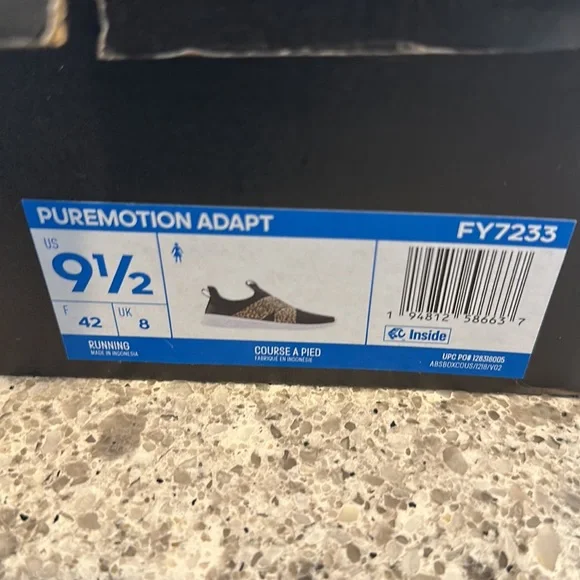 Adidas pure motion adapt size 91/2, black with leopard - Picture 3 of 5